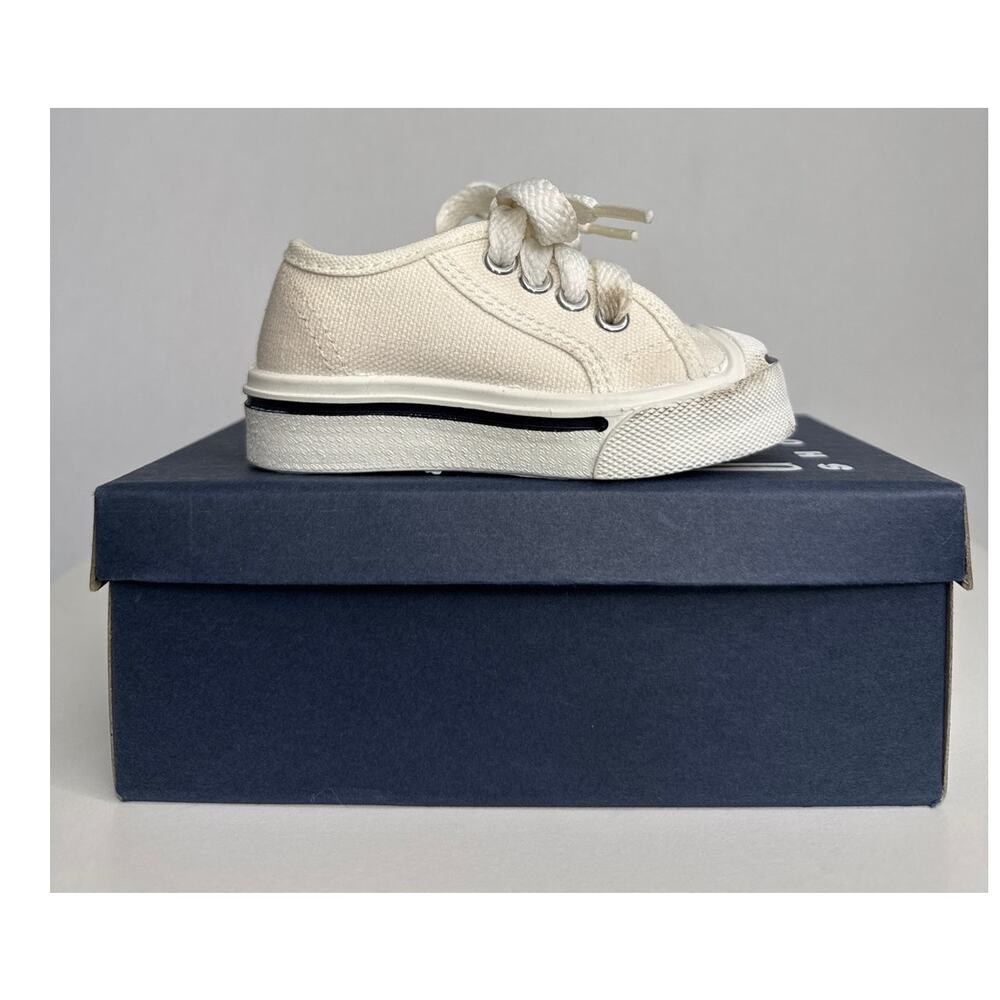 90s GAP Kids White Canvas Sneakers Made USA Size 5 Minimalist Classic - Picture 4 of 12